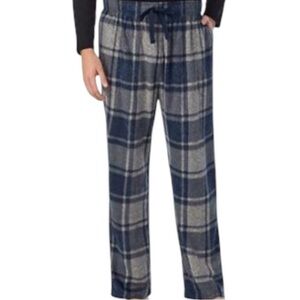 Cuddl Duds Plaid Fleece Pajama Pants Winter Sleepwear Blue Gray 3XB